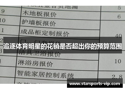 追逐体育明星的花销是否超出你的预算范围